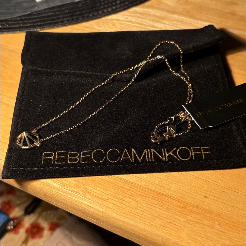 0038) Rebecca Minkoff Gold Chain Necklace and pendant